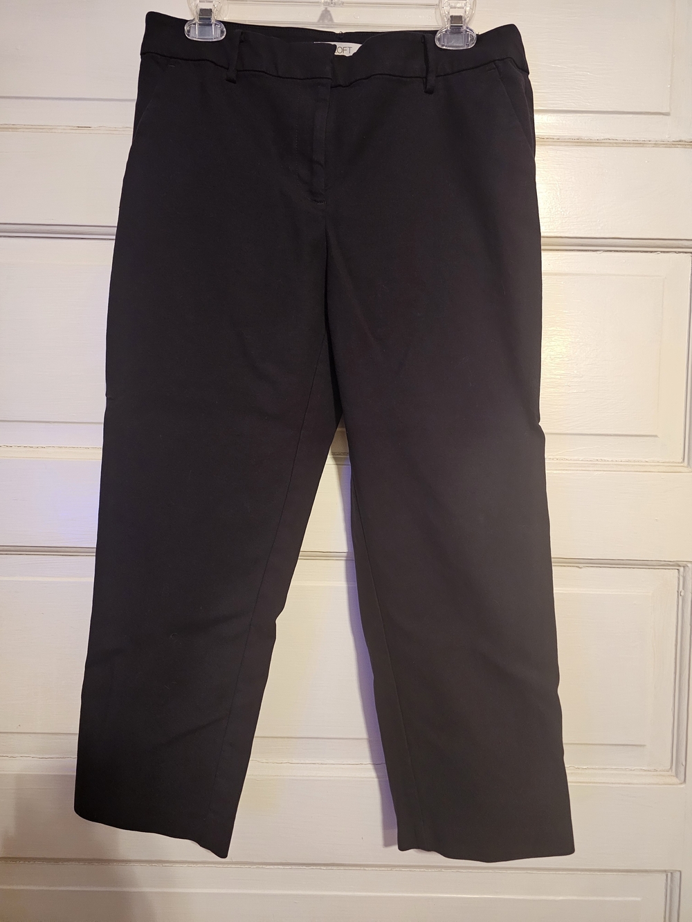 LOFT Black Riviera Slim Ankle Pants Curvy Fit 10